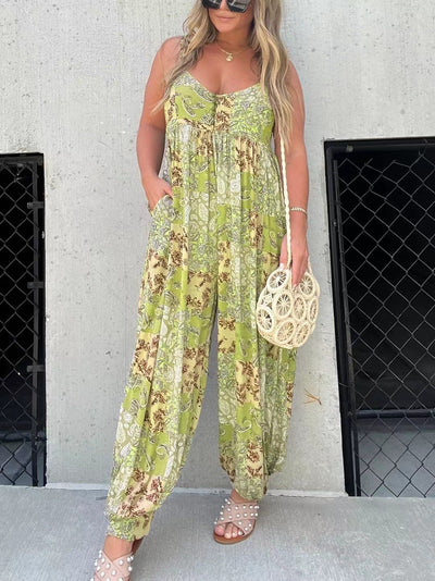 Isabella™ - Sommerlicher Paisley-Jumpsuit mit Spaghettiträgern