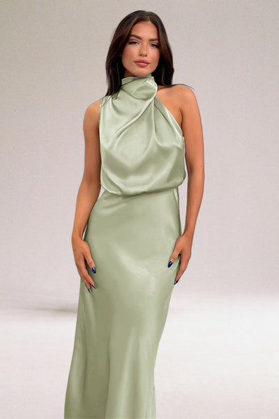 Zora™ - Glamouröses Satinkleid mit Neckholder