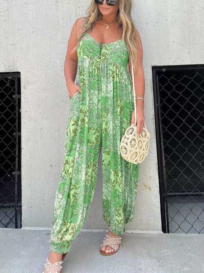 Isabella™ - Sommerlicher Paisley-Jumpsuit mit Spaghettiträgern