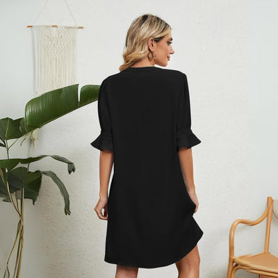 Ester™ - Bequemes V-Ausschnitt Kleid