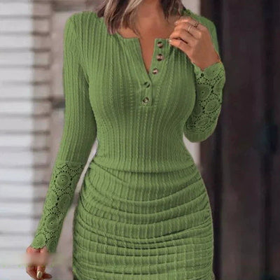 Antje™ - Geripptes Strickkleid mit eleganten Details
