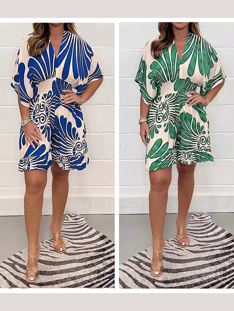 Lana™ - Sommerliches Kimono-Kleid mit Rüschensaum