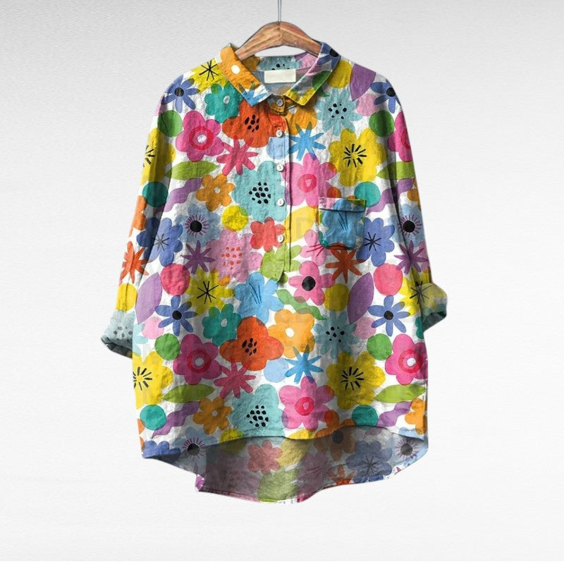 Laluna® | Klassische Blumenbluse