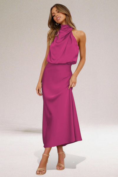 Zora™ - Glamouröses Satinkleid mit Neckholder