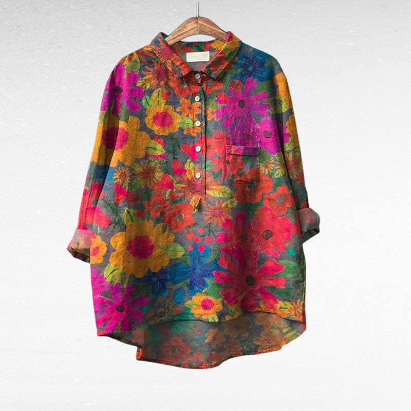Laluna® | Klassische Blumenbluse