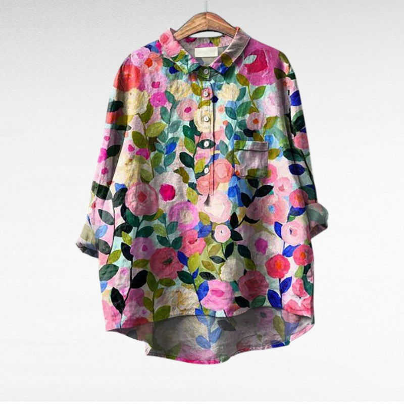 Laluna® | Klassische Blumenbluse