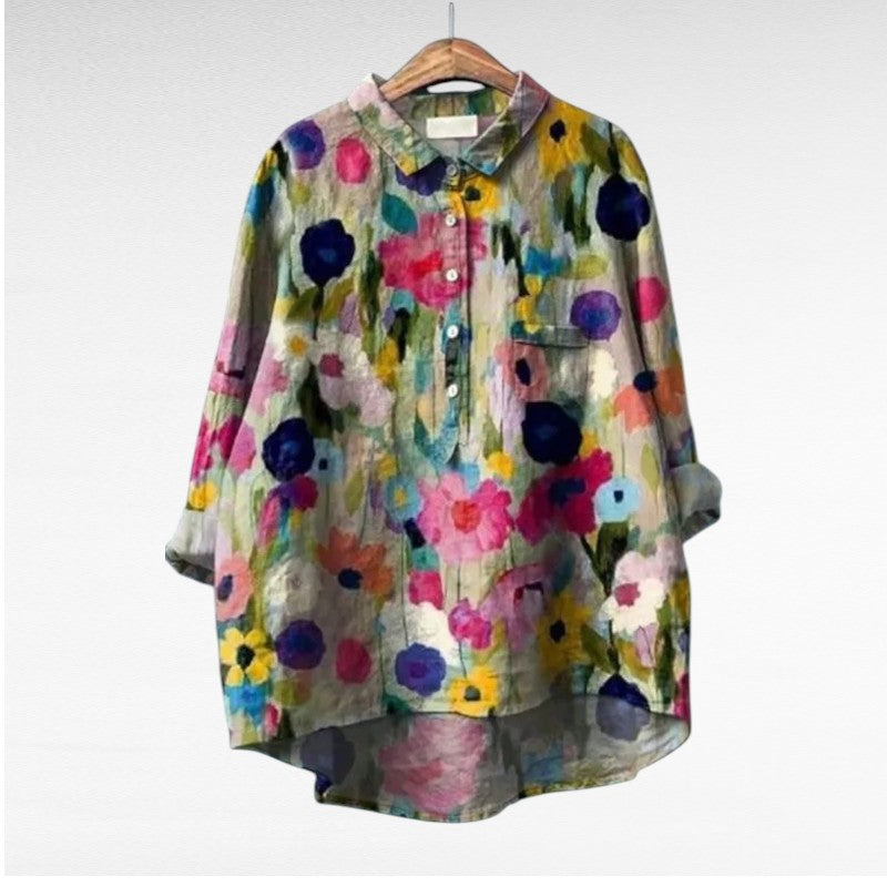 Laluna® | Klassische Blumenbluse