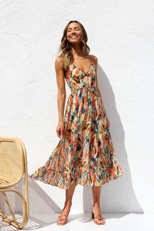 Waltraud™ - Maxikleid mit dünnen Trägern