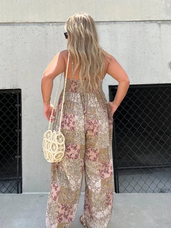 Isabella™ - Sommerlicher Paisley-Jumpsuit mit Spaghettiträgern
