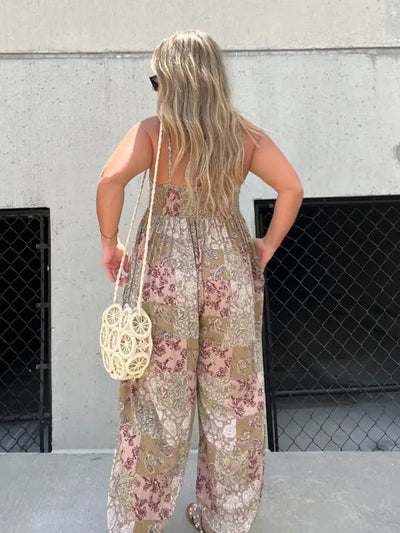 Isabella™ - Sommerlicher Paisley-Jumpsuit mit Spaghettiträgern