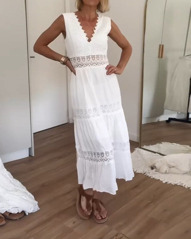 Luna™ - Romantisches Kleid mit V-Ausschnitt und Spitzendetails