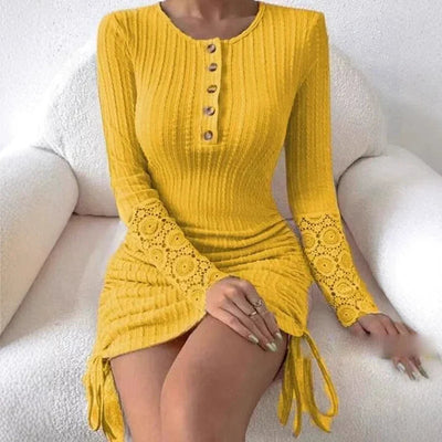 Antje™ - Geripptes Strickkleid mit eleganten Details