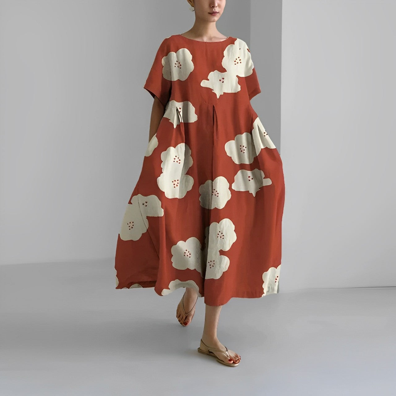 Ronja™ - Loses Damen Kleid mit auffälligem Druck für stilvollen Komfort