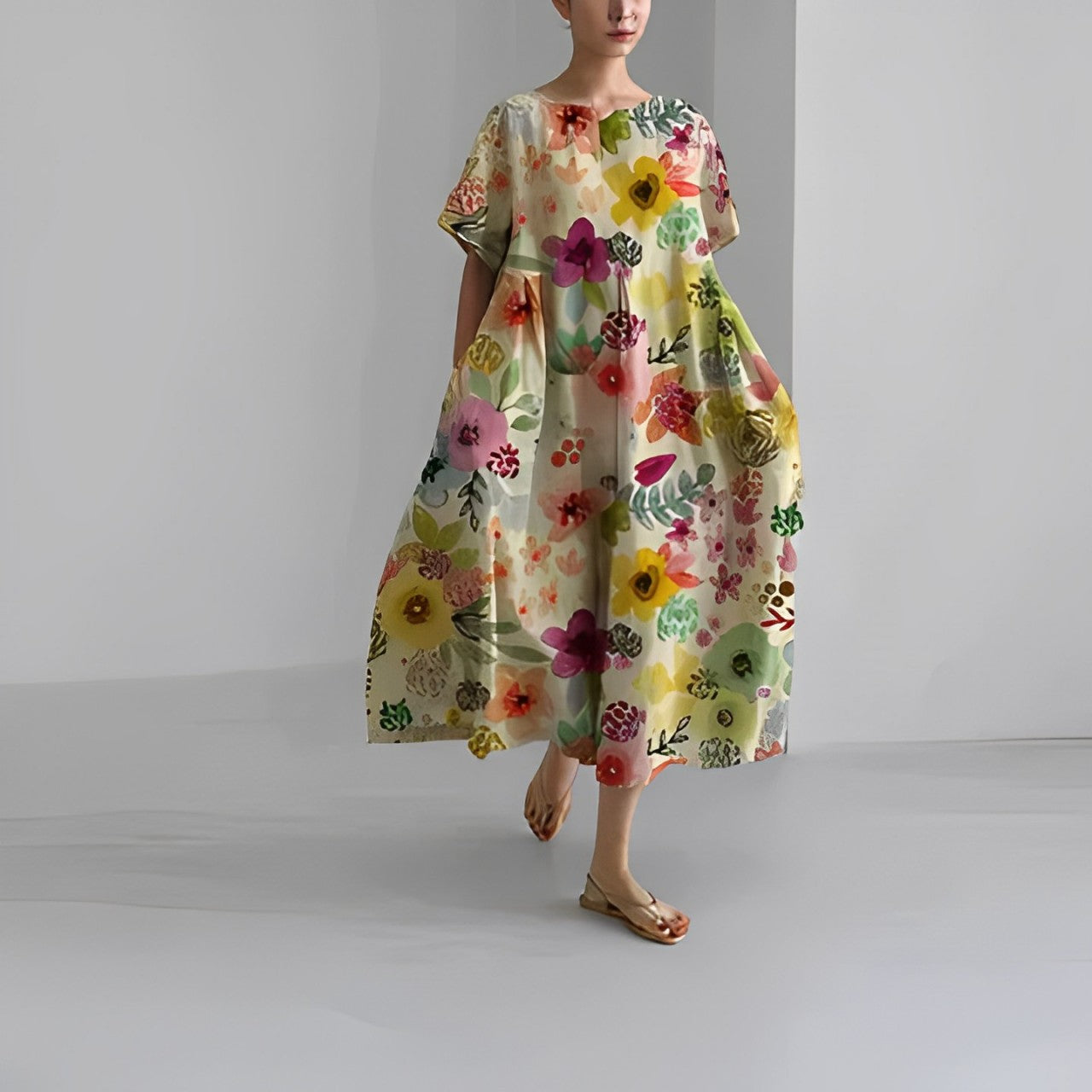 Ronja™ - Loses Damen Kleid mit auffälligem Druck für stilvollen Komfort