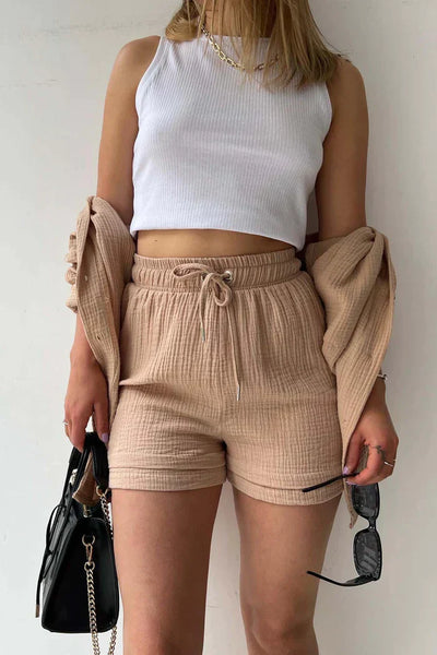 Nina™ - Modernes Cord-Set mit Oversize-Hemd