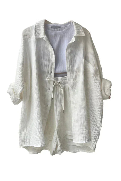 Nina™ - Modernes Cord-Set mit Oversize-Hemd