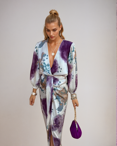 Hermina™ - Kleid mit langen Ärmeln und Wickeldesign