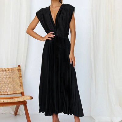 Aroa™ - Langes plissiertes Kleid für besondere Momente