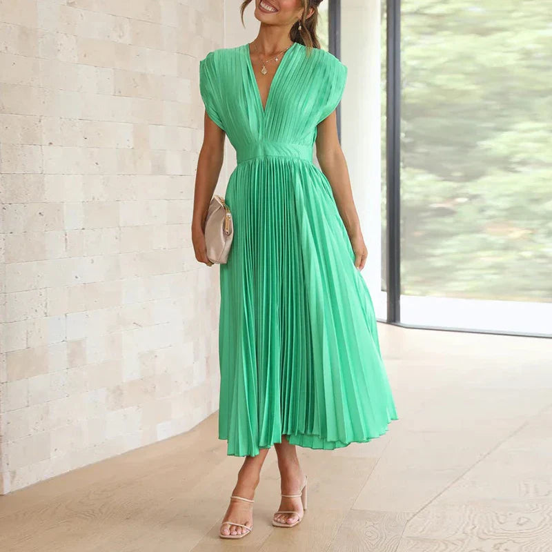 Aroa™ - Langes plissiertes Kleid für besondere Momente