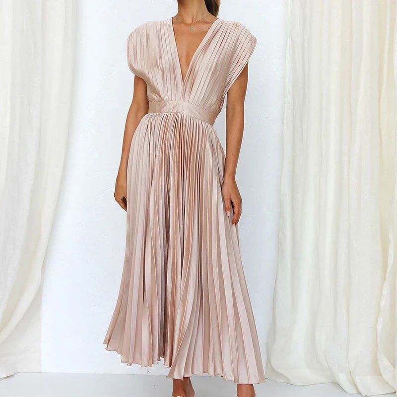 Aroa™ - Langes plissiertes Kleid für besondere Momente