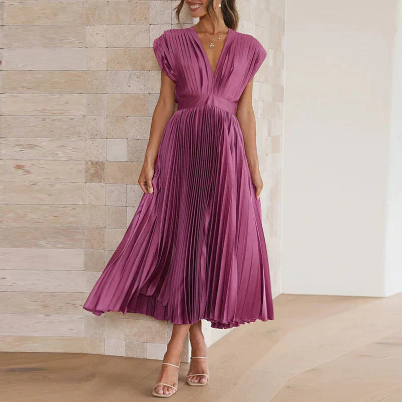 Aroa™ - Langes plissiertes Kleid für besondere Momente