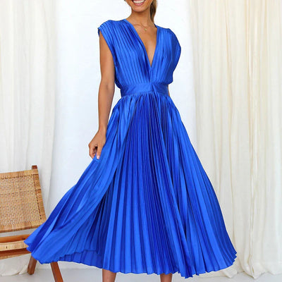 Aroa™ - Langes plissiertes Kleid für besondere Momente