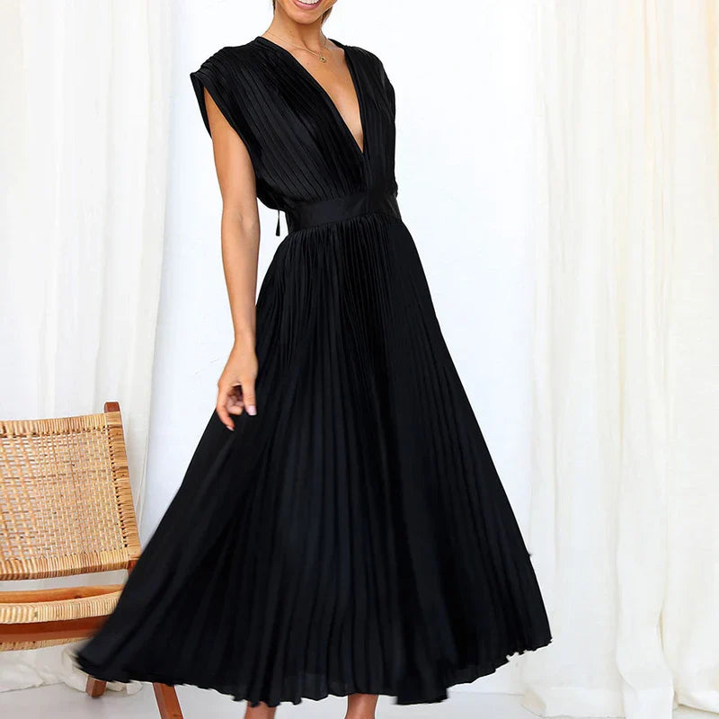 Aroa™ - Langes plissiertes Kleid für besondere Momente