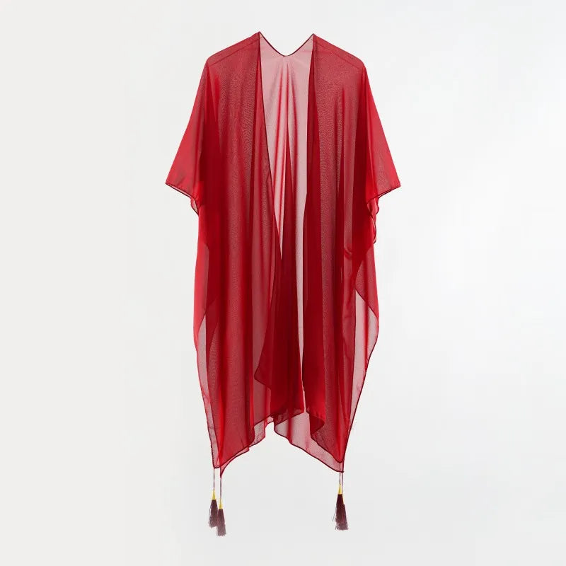 Celeste™ Oversized Strand Kimono | Lockerer Cover-Up | Minimalistische Strandmode