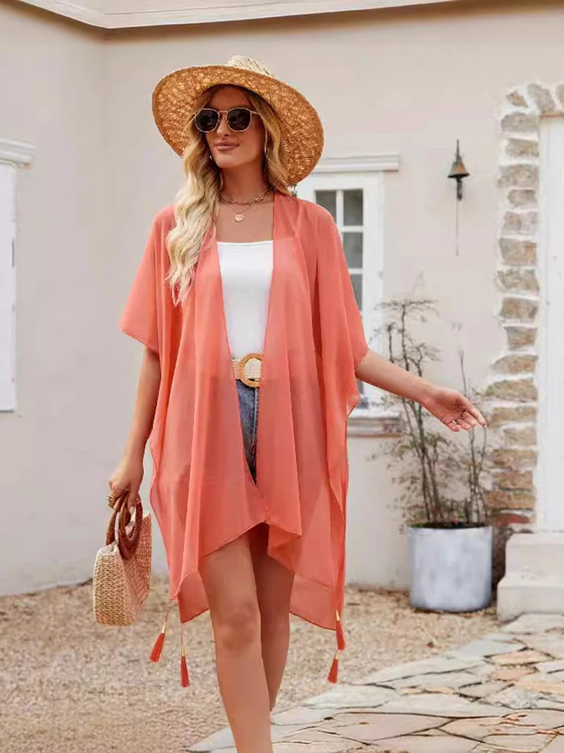 Celeste™ Oversized Strand Kimono | Lockerer Cover-Up | Minimalistische Strandmode