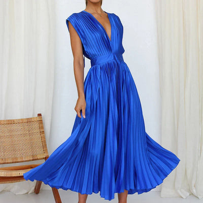 Aroa™ - Langes plissiertes Kleid für besondere Momente