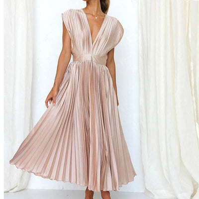 Aroa™ - Langes plissiertes Kleid für besondere Momente