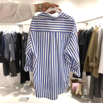 Clara™ - Lässige Oversize-Bluse mit Streifenmuster