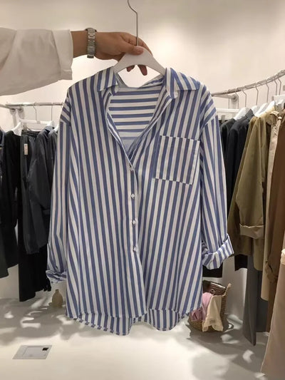 Clara™ - Lässige Oversize-Bluse mit Streifenmuster