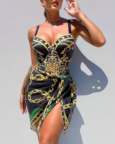 Theresa – Einteiler mit Push-up-Effekt und passendem Strandrock