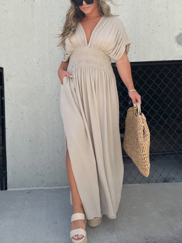Aria™ - Luftiges Maxi-Wickelkleid mit Seitenschlitz