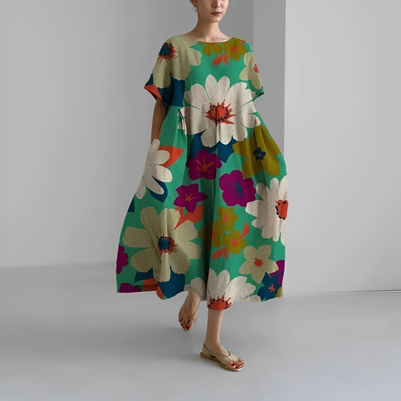 Ronja™ - Loses Damen Kleid mit auffälligem Druck für stilvollen Komfort