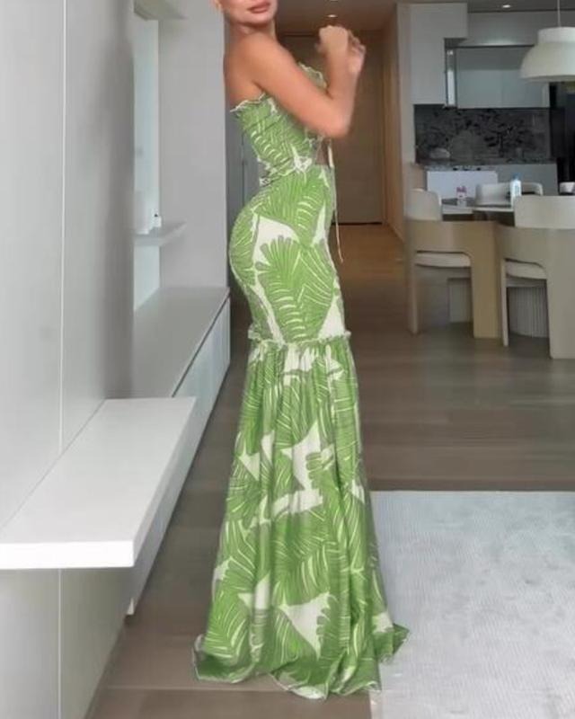 Serena™ - Tropisches Bandeau Maxi-Kleid