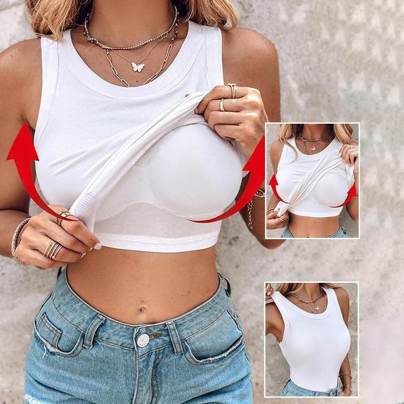 Luna™ - Geripptes Tank-Top mit integriertem BH