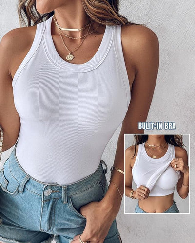 Luna™ - Geripptes Tank-Top mit integriertem BH