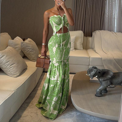 Serena™ - Tropisches Bandeau Maxi-Kleid