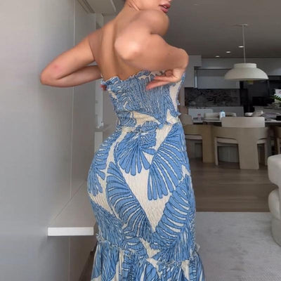 Serena™ - Tropisches Bandeau Maxi-Kleid