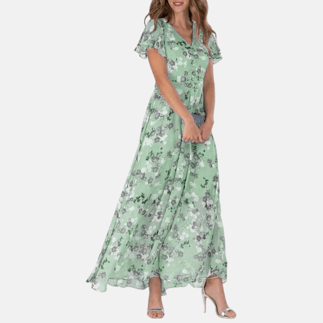 Elina™ - Geblümtes A-Linien-Kleid – Stilvoll und Damenhaft für besondere Anlässe