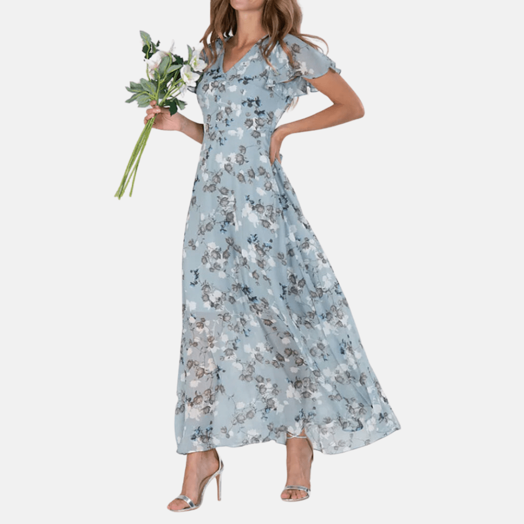 Elina™ - Geblümtes A-Linien-Kleid – Stilvoll und Damenhaft für besondere Anlässe