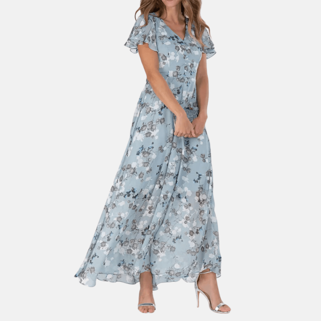 Elina™ - Geblümtes A-Linien-Kleid – Stilvoll und Damenhaft für besondere Anlässe