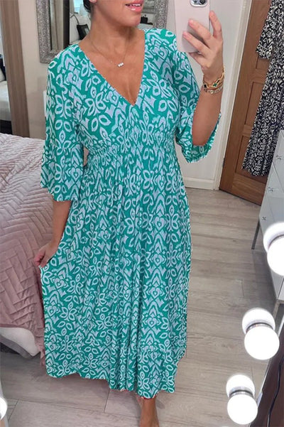 Frida™ - Stilvolles Kleid mit V-Ausschnitt und trendigem Druck