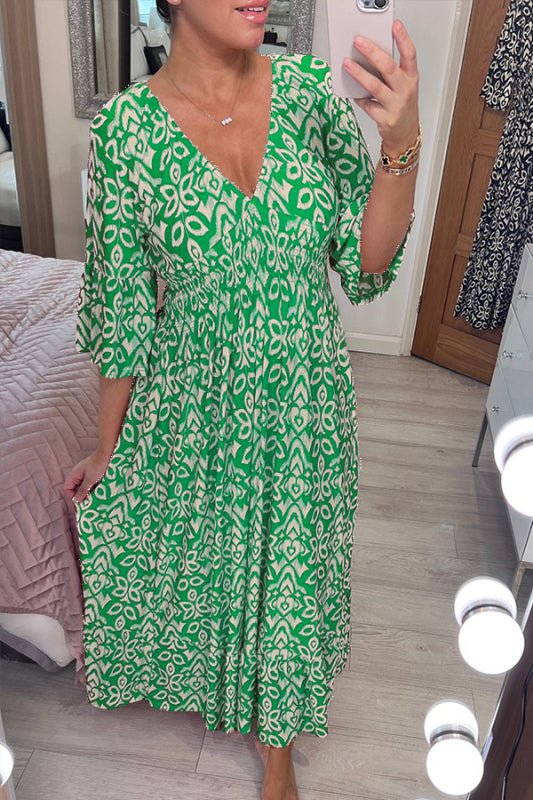 Frida™ - Stilvolles Kleid mit V-Ausschnitt und trendigem Druck