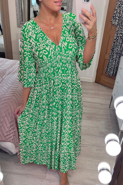 Frida™ - Stilvolles Kleid mit V-Ausschnitt und trendigem Druck