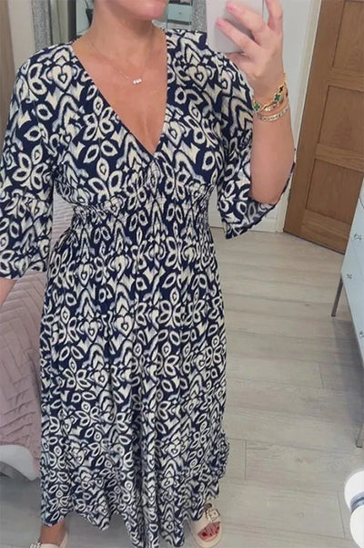 Frida™ - Stilvolles Kleid mit V-Ausschnitt und trendigem Druck