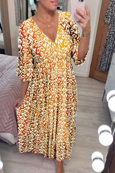 Frida™ - Stilvolles Kleid mit V-Ausschnitt und trendigem Druck