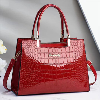 Melinda™ - Elegante Handtasche mit glänzendem Krokodilmuster